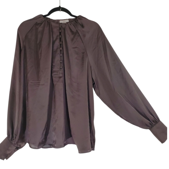 H&M NWT Long Sleeve Size XĹ CHARLCOAL Grey Fabric Covered Buttons - Picture 1 of 6